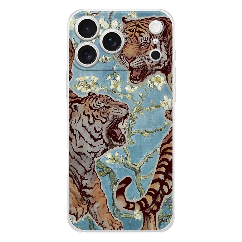 Soft Clear TPU Case For iPhone 17 Air 16E 16 11 15 14 Pro MAX 12 13 7 8 Plus SE Easter Cover Protection Cool Animal Tiger Lion