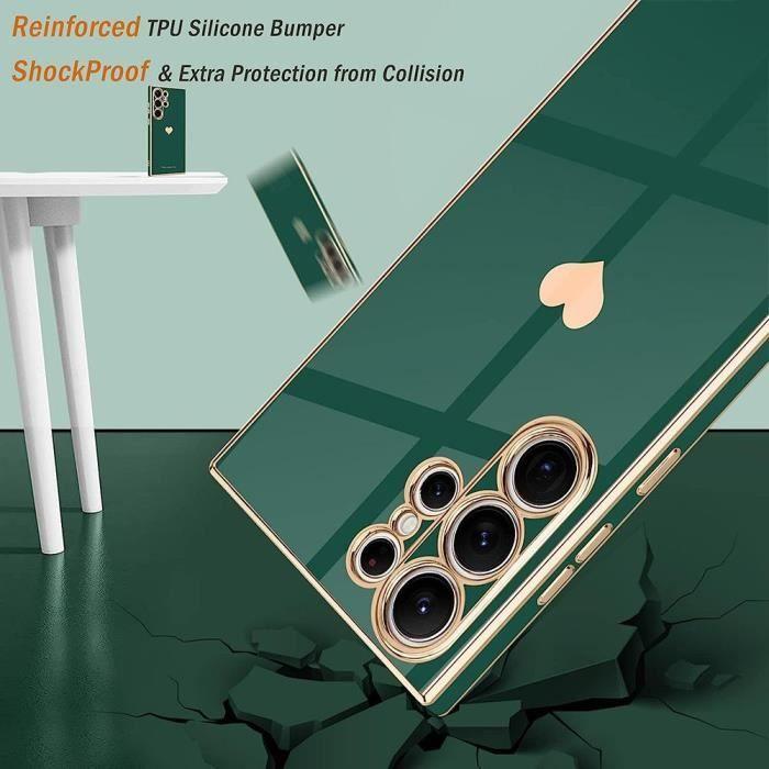 Case and 2 Tempered Glasses - Booling - for Samsung Galaxy S25 Ultra - Shockproof - Night Green - Elegant