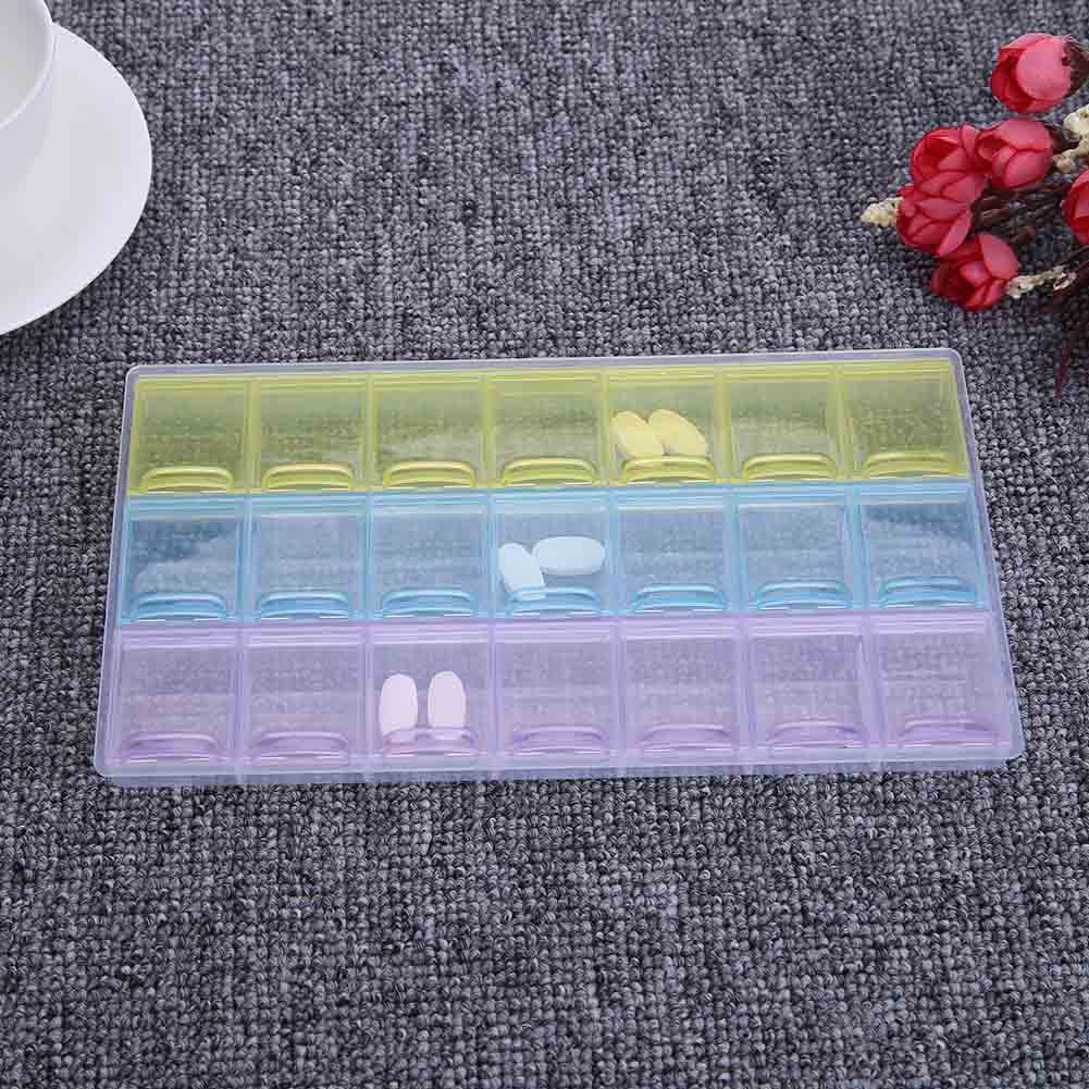 21 Grids Cotygodniowe pudełko do przechowywania tabletek Candy Sundries Container Home Organizer