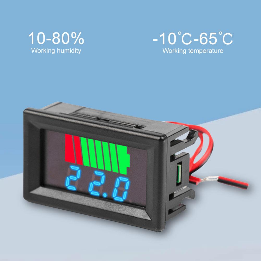 Car Battery Charge Level Indicator Lithium Battery Capacity Meter Tester Auto Identify Battery Voltage Meter Capacity Indicator