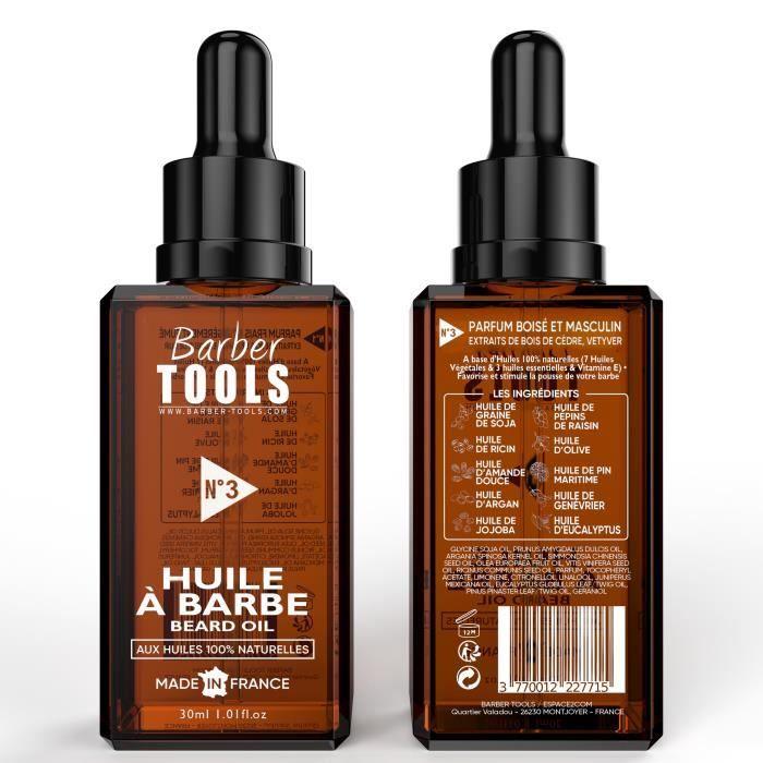 Huile Barbe | N°3 | Aux Huiles 100% Naturelles 30 mlFavorise La Pousse De La Barbe