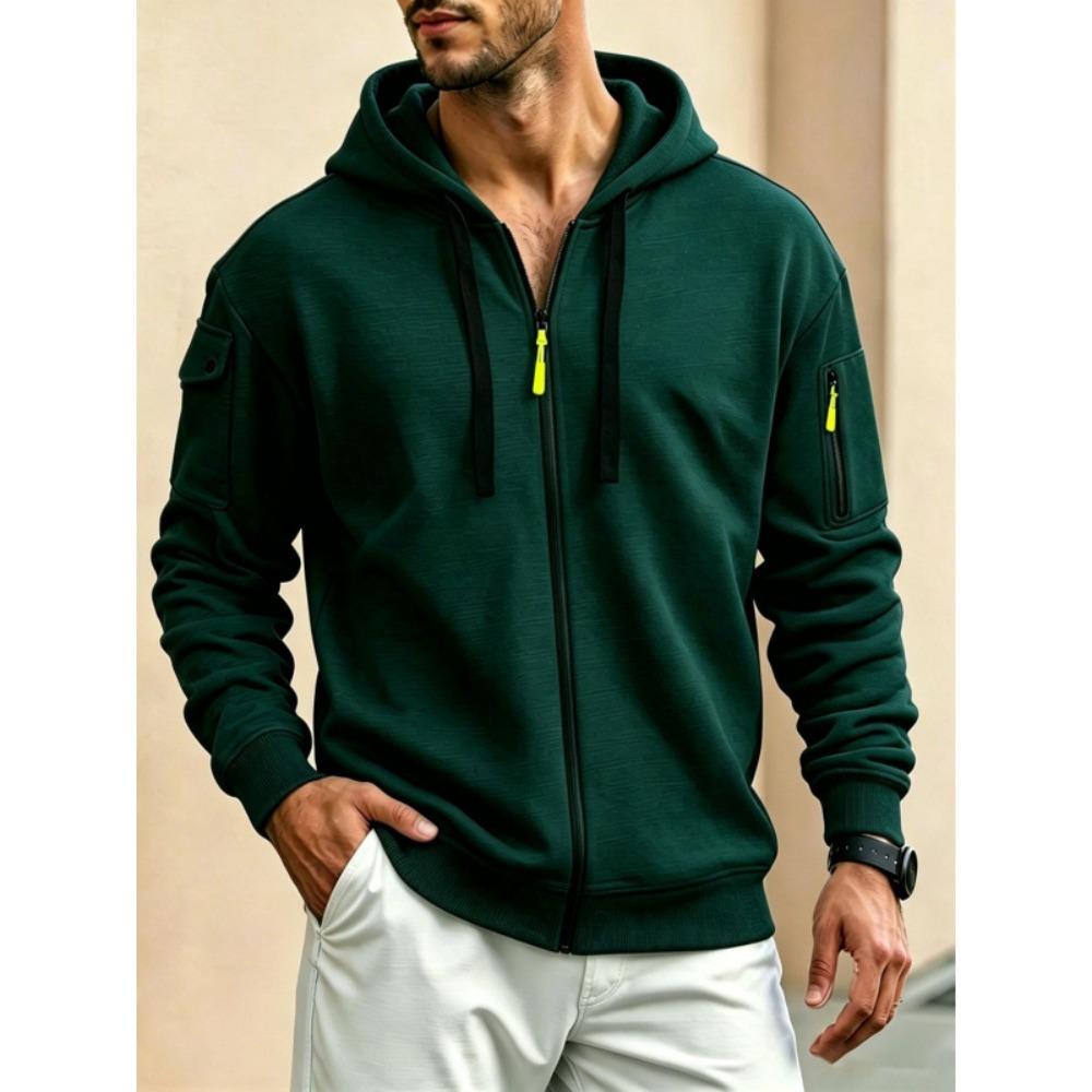 Men's autumn new fashion zipper cardigan jacket sports and leisure hoodie