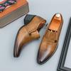 New British Designer Black Brown Pointed Cuban Shoes for Men Formal Wedding Prom Dress Homecoming Pageant  Zapatillas Hombre
