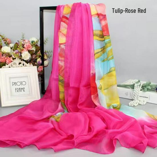 All-Season Oversized Chiffon Scarf for Women - Sun Protection & Versatile Wear