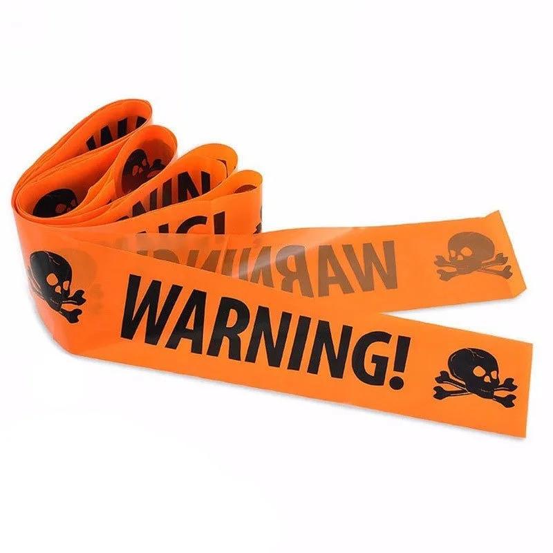 Halloween Isolation Warning Tape Yellow Danger Warning Safety Sign Line Outdoor Yard Decoration Props Halloween Decoration