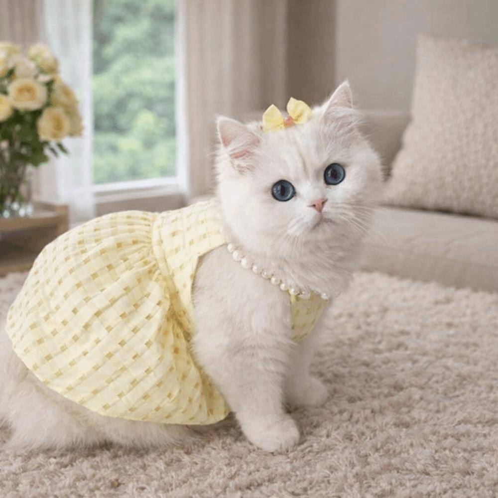 Soft Cat Princess Skirt Breathable Puppy Dresses Cat Pretty Dress Pet Suspenders  Party