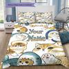 Cat Donut Duo Custom Name Pattern Bedding Quilt Set Quilt Cover Pillowcase Home Birthday Gift(1 * duvet cover + 2 * pillowcase, without core)