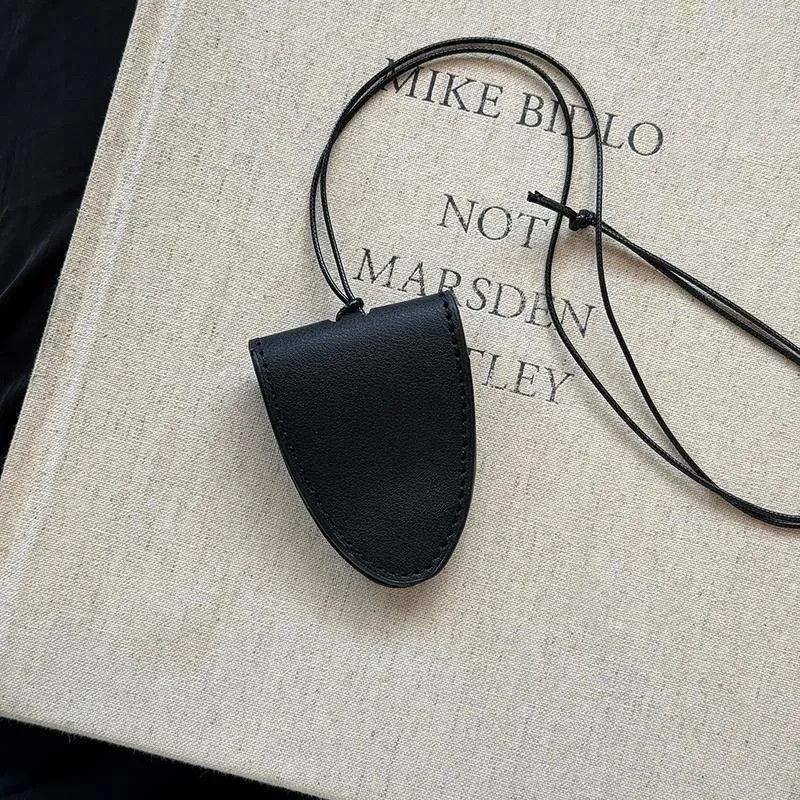 Long leather wear pendant hanging neck leather brand necklace niche accessories trendy pull key bag hanging glasses keychain