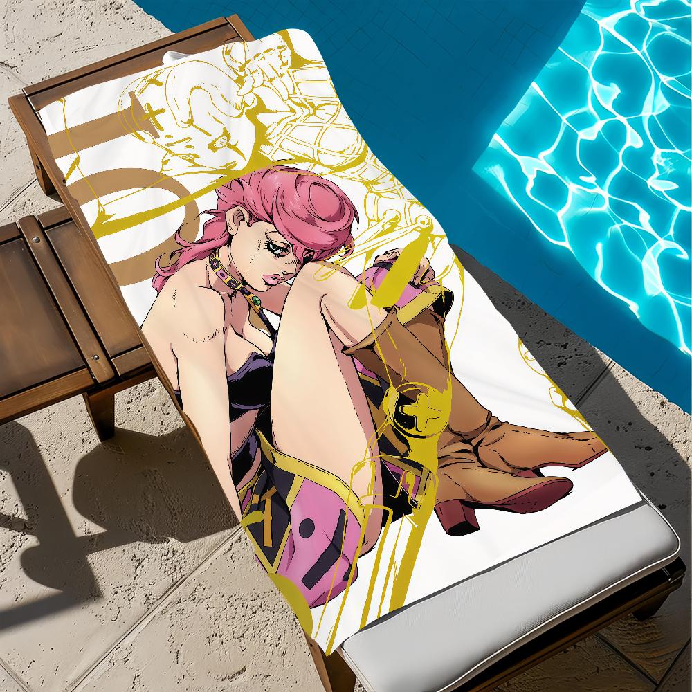 Anime J-JoJo süßes Bizarres Handtuch Groß Schnelltrocknendes Mikrofaser weich Strandtuch für Reise Fitness Sauna Baden Camping