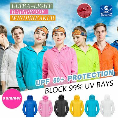Men's Women Casual Jackets Windproof Ultra-Light Rainproof Windbreaker Top