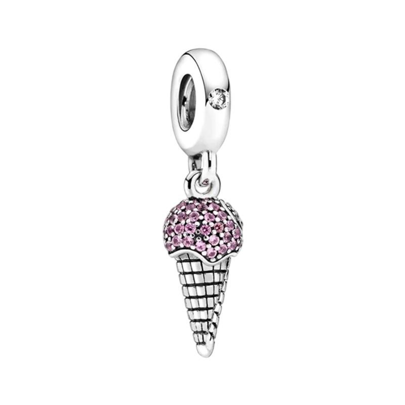 Pink Flowers Series Charm Beads Daisy Flower Clip Cherry Blossom Rose In Bloom Fit Original Bracelets Diy Jewelry Gifts