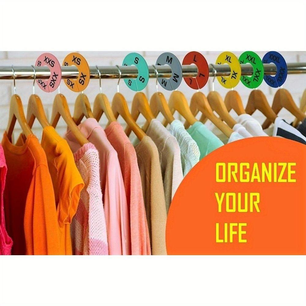 8Pcs Lightweight Closet Hanger Dividers Garment Tags Clothing Size Marking Ring  Boutiques