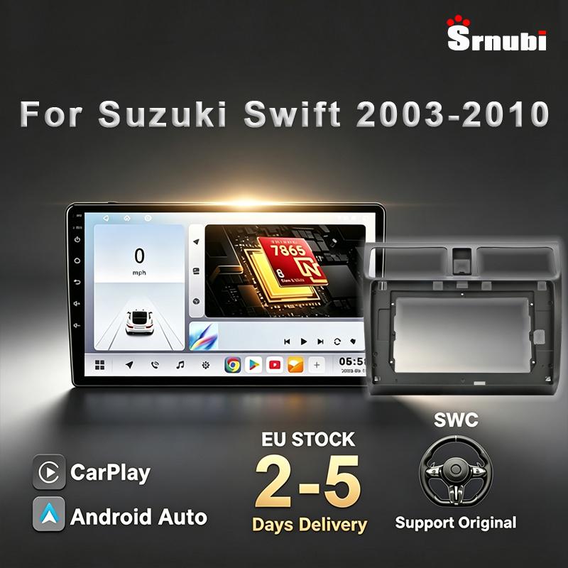 Srnubi 2 Din Carplay Android Auto for Suzuki Swift 2003 - 2010 10 Inch Car Radio Multimedia Player GPS Navigation DSP Bluetooth 5.4
