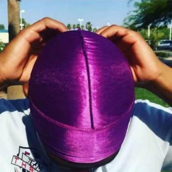Solid Color Silky Bandanna Turban Hat Breathable Unisex Biker Headwear Headband