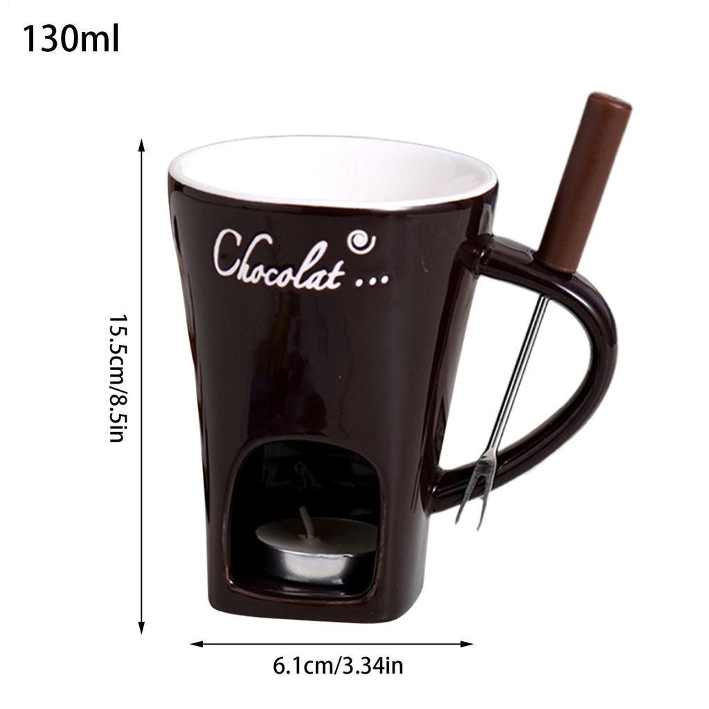 Fondue Cup Chocolate Melting Pot Ceramic Portable Hot Pot Cup Kit For Seafood Dinner Appetizer Sauce Cheese Candy Caramel