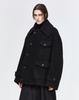 Songzio Collection Curved Bell Coat Black Sh6Ct704Bk