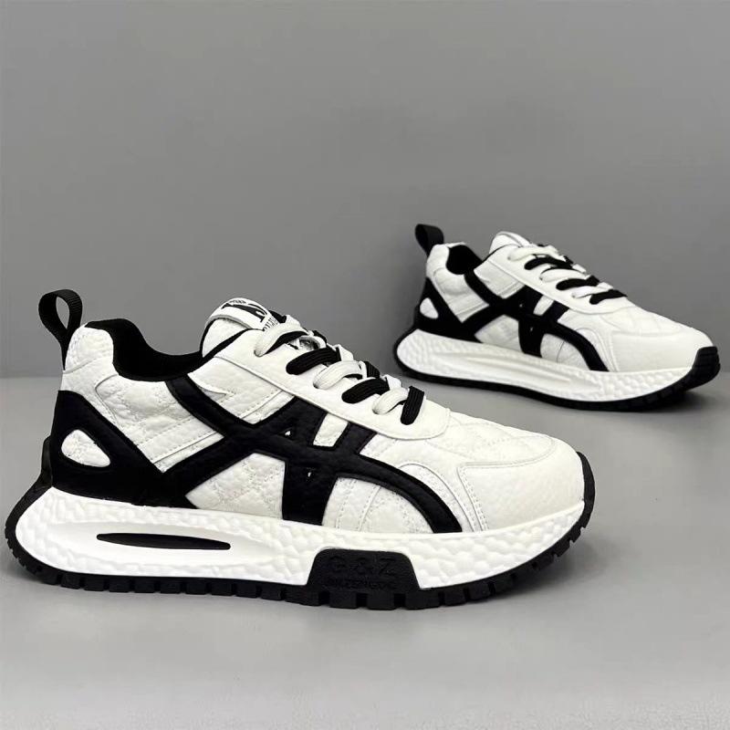 Men's Fashion Chunky Sole Sneakers Cross-Strap Casual Outdoor Comfortable Shoes