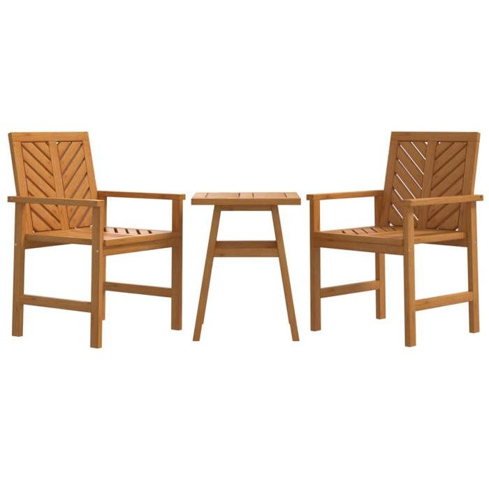 VidaXL Ensemble de Salon de Jardin 3 pcs, Chaises avec Dossier et Accoudoirs, Meubles de Patio Terrasse Extérieur, Bois 362230