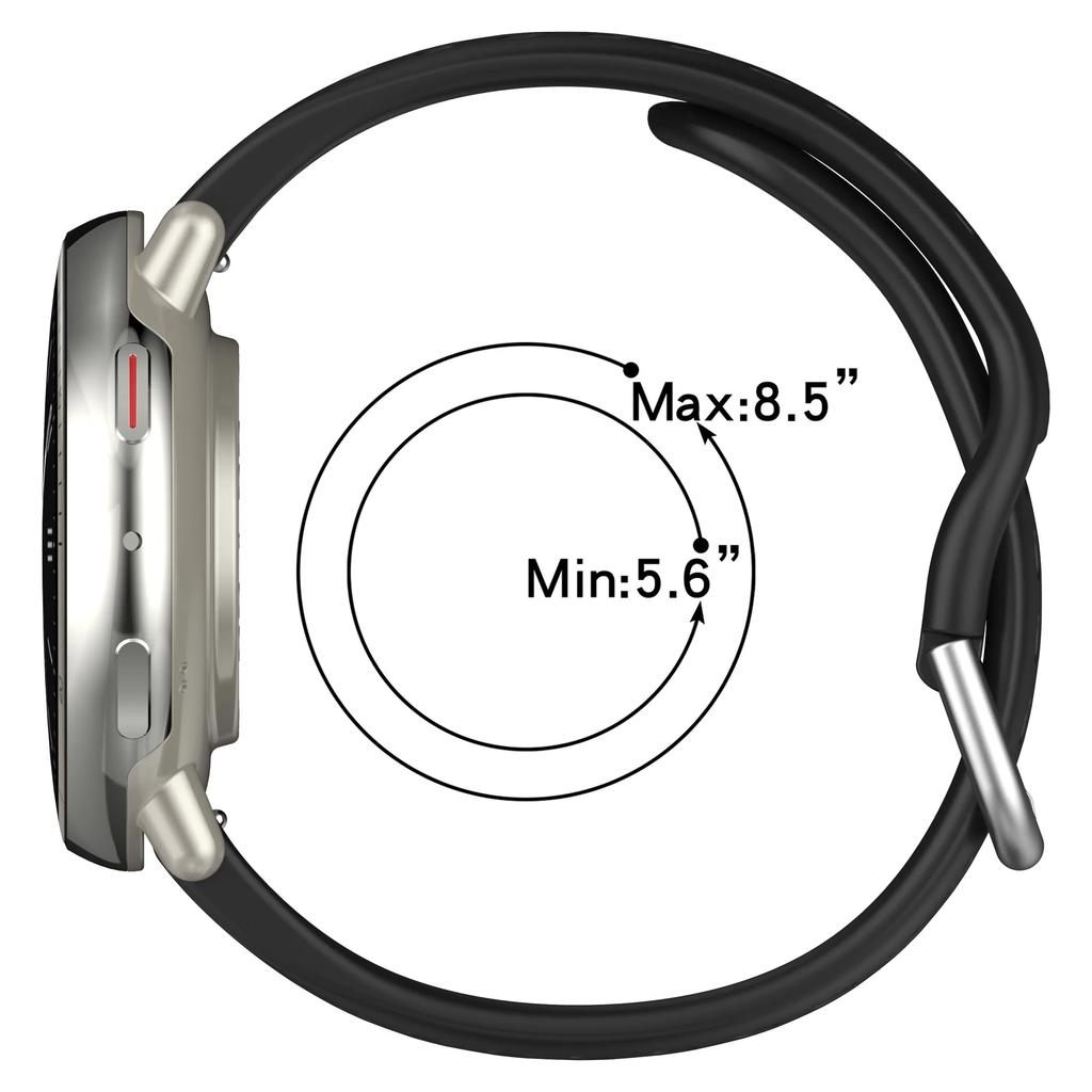 20mm Silicone Strap for Amazfit Active 2 Official Replaceable Wristband for Amazfit GTS 4 Mini 3/Samsung Galaxy Watch 7 6 5 Band
