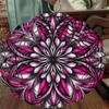 Elegant 2D Metal Wind Spinner - Vibrant Pink & Black Floral Design, Ideal for Garden & Outdoor Decor, Battery-Free Operation, Perfect Giftor