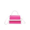 Splicing color clamshell type casual summer new simple Korean version fashionable foreign style women's hand carry shoulder small square bag soft