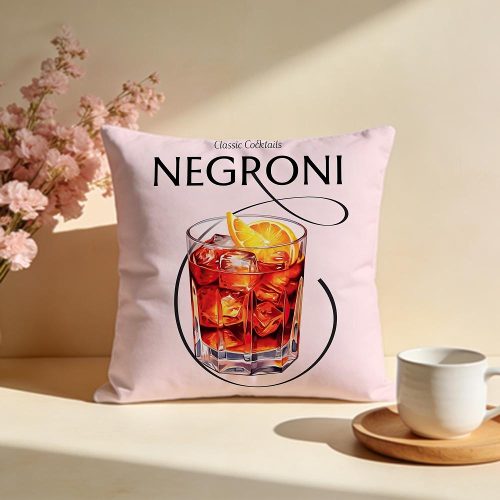 Stylový povlak na polštář Negroni Cocktailful Stylový omyvatelný povlak na polštář Ideální pro dekoraci pohovky, ložnice, auta