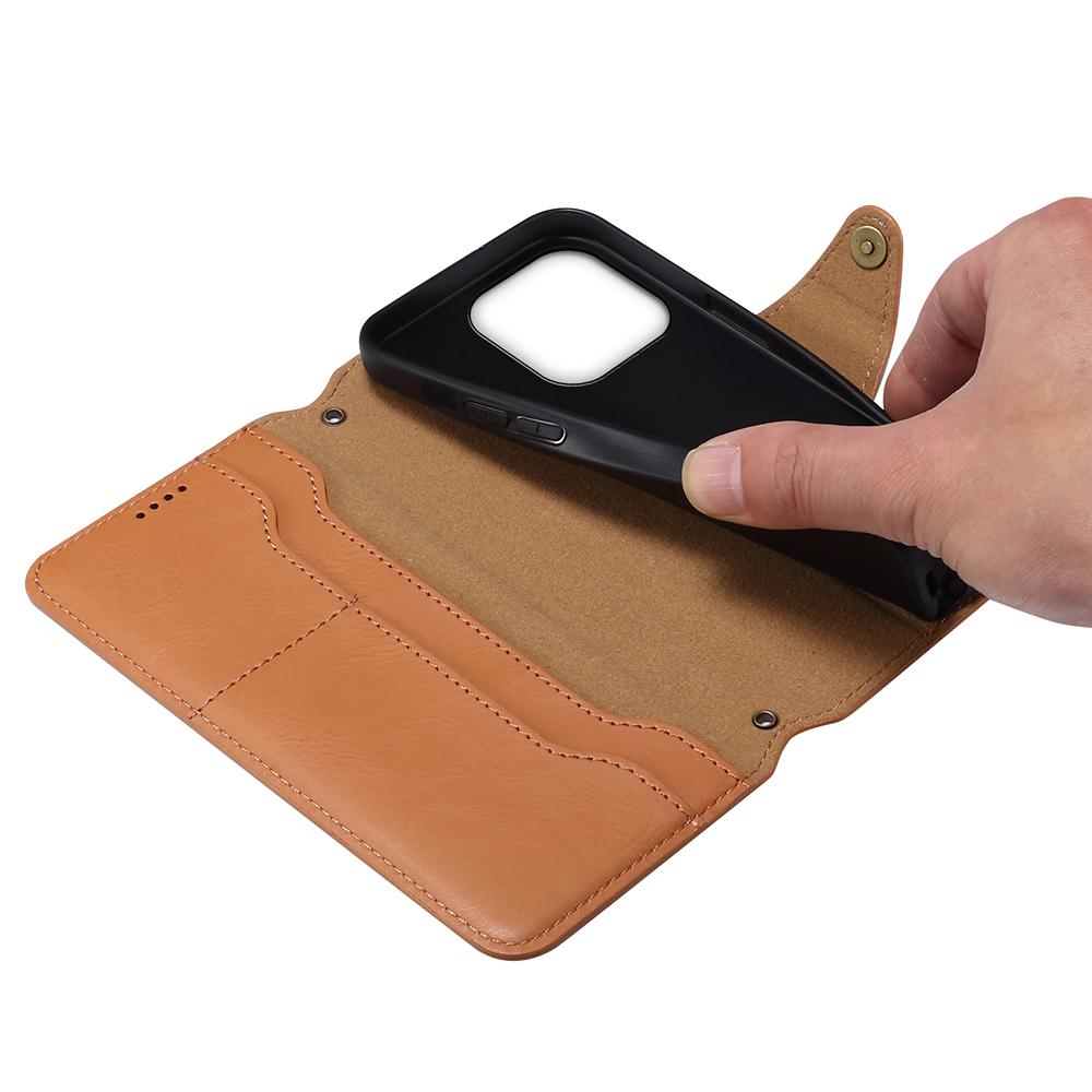 DENIOR For iPhone 16 Pro Max Case Wallet Cowhide Texture Leather Phone Cover