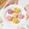 20g Flower Mini Moon Cake Mold Hand-pressed Household 30g Moon Cake Fondant Mold Pastry Baking Accessories 1 Barrel 6 Stamps