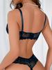 Lace Bra Thong Set Push Up Underwear Set Women Panties Hollow Lace Intimates Bras and Panty Set