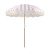 European Style Rotatable Patio Umbrella with Tassel Edge - Wooden Pole and Sunshade for Garden, Beach, Pool, and Terrace