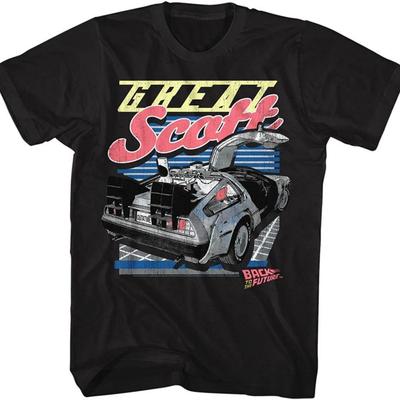 Back To The Future Great Scott Black Adult T-Shirt Tee