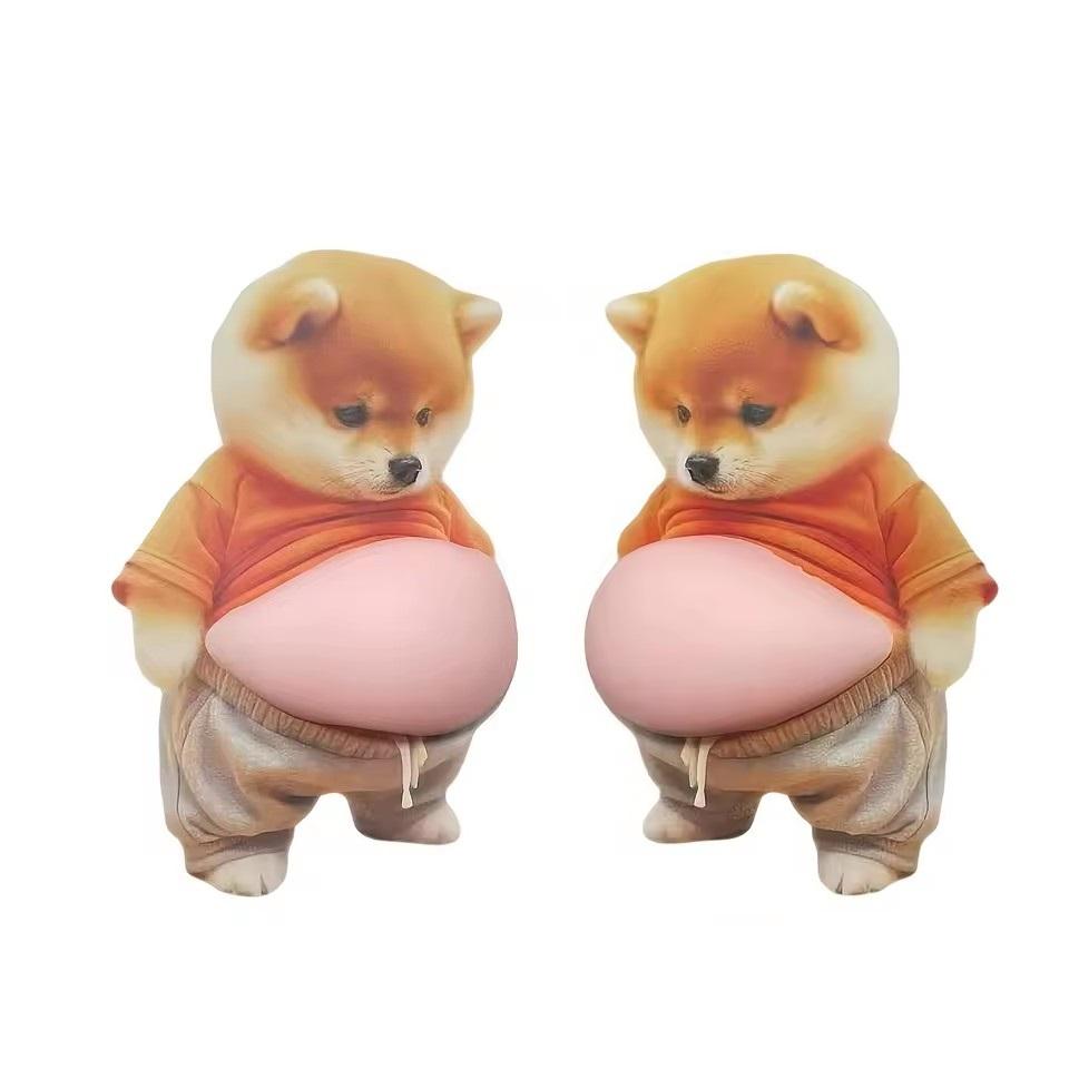 3D Shiba Inu Stickers – Cute Orange Apparel Shiba Inu Stickers, 3D Cute Chubby Shiba Inu , Silicone Self-Adhesive