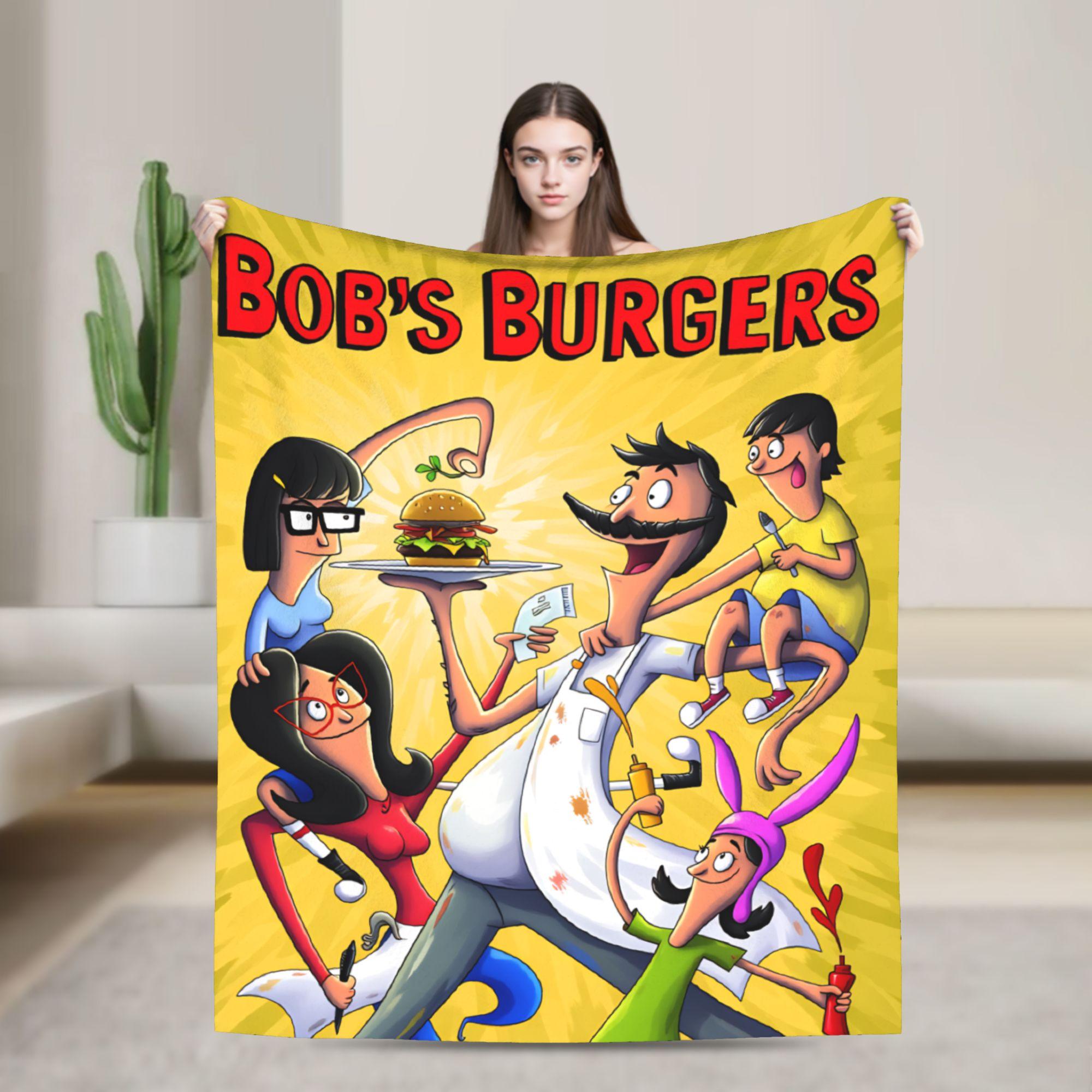 

Warm Soft Blankets Decorative Anime Bobs Fun B-Burgers Throw Blanket Movie Flannel Bedspread For Outdoor Novelty Sofa Bed Cover 76x102cm