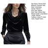 Women Shirt Swing Collar Long Sleeve Design Loose Fit Shirt Solid Color Versatile Office Lady Shirt Workwear