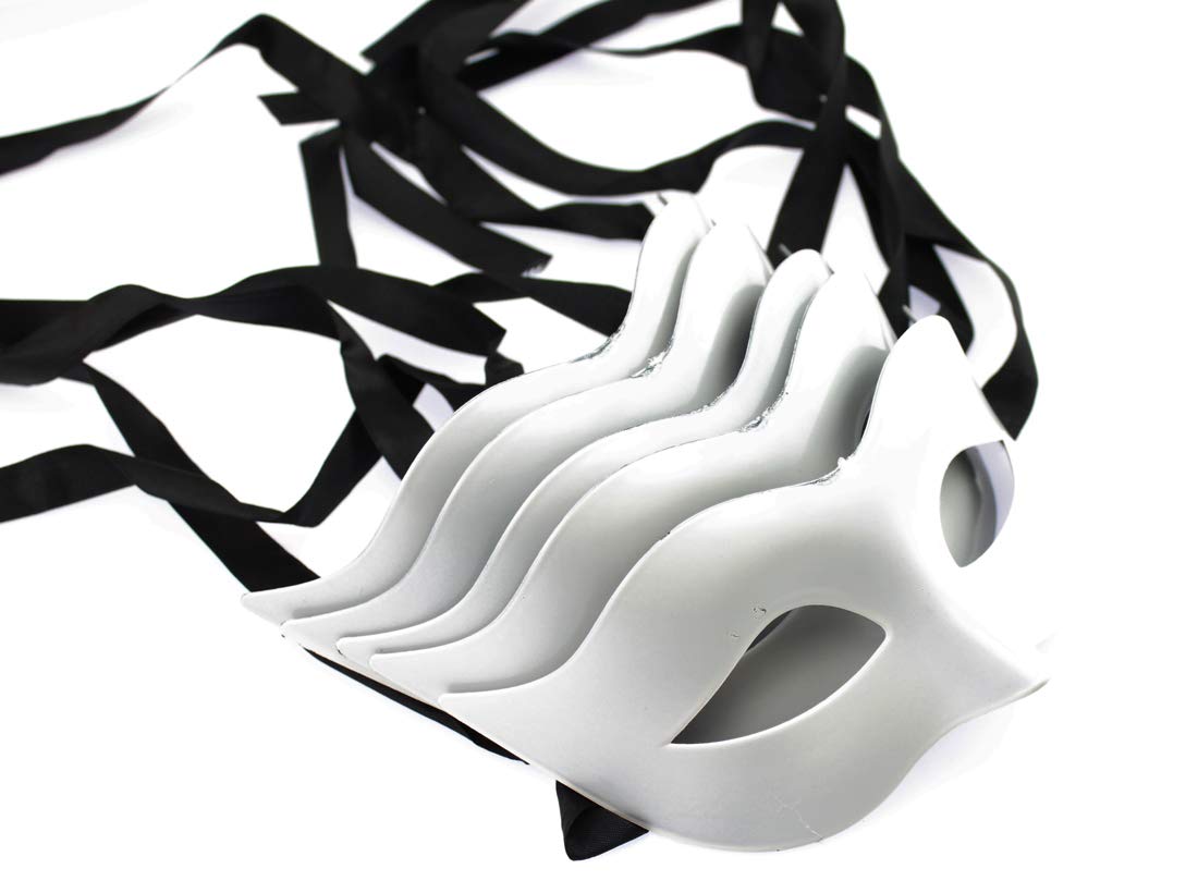 

Simple Venetian Mask for Costume Set of 5 Olive-G Cosplay, White,