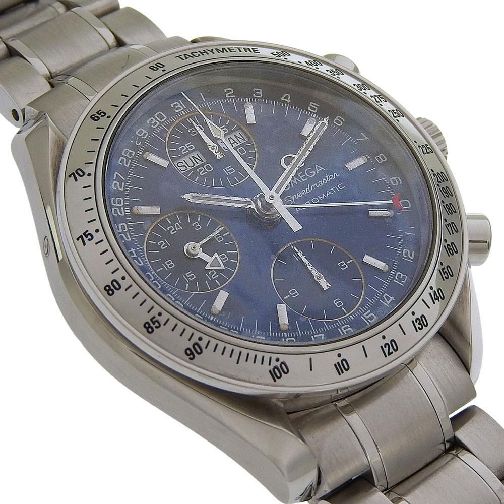 OMEGA Speedmaster Watches 175.0084 Triple Carrender cal.1151 Silver BlueDial Stainless Steel Mechanical Automatic Chronograph mens Used