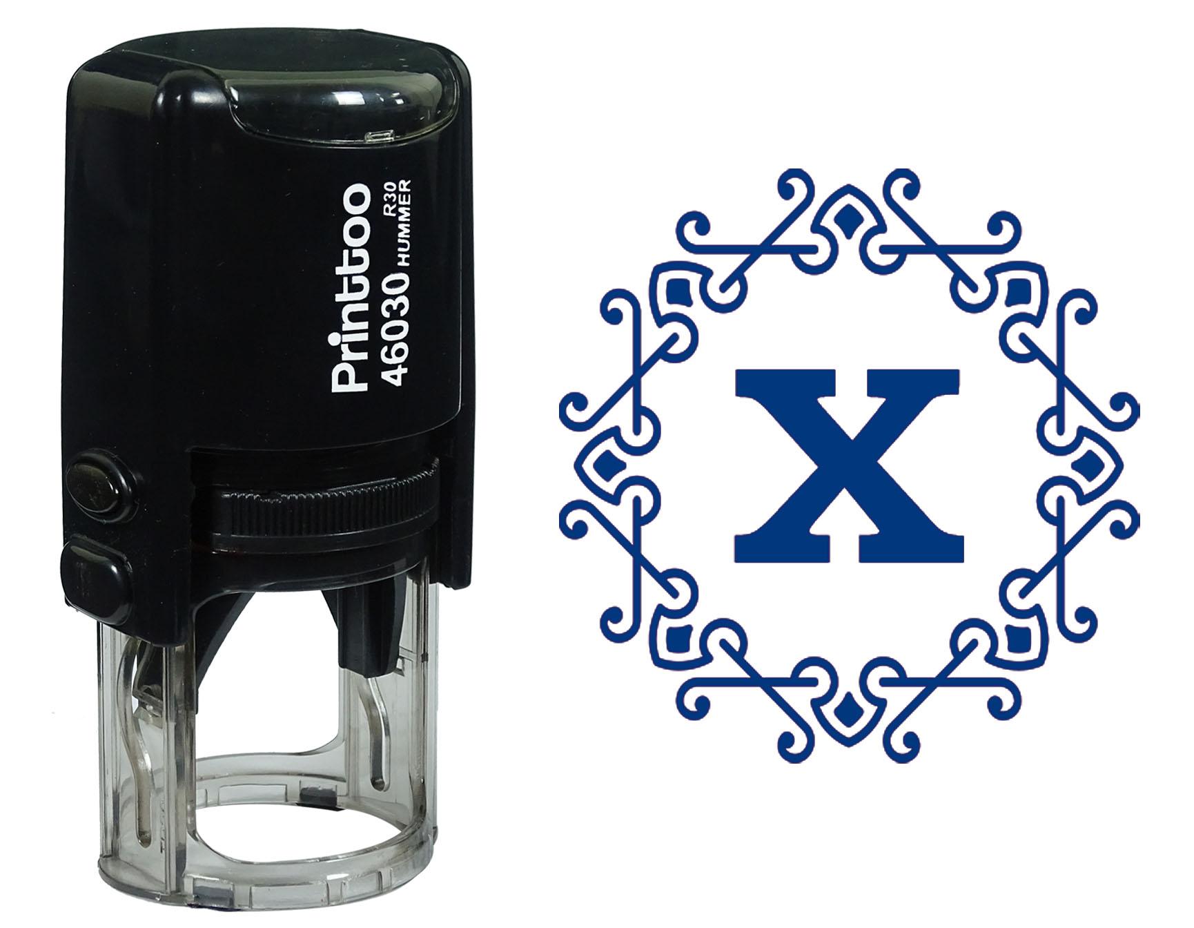 

Printtoo Alphabet X Monogram Octagon Celtic Swirl Frame Self Inking Rubber Stamp Office 30 mm Diameter (Approx) синій