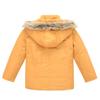 Middle and Big Children's Cotton Jacket Solid Color Thickened Warm Rushing Jacket Boys and Girls Hair Collar Removable Hooded Jacket