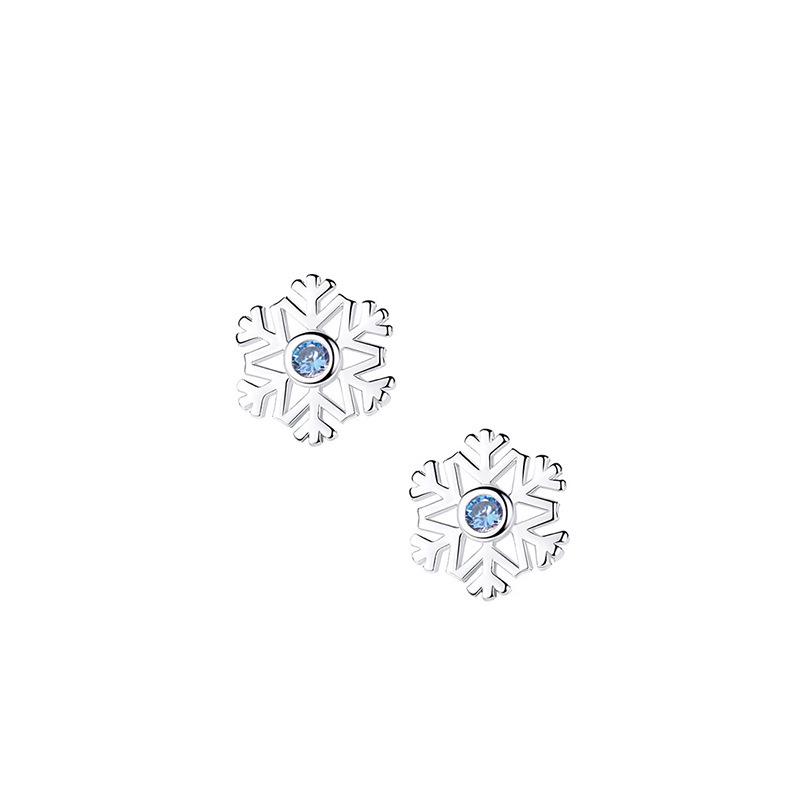 

Sterling Silver 925 Snowflake Stud Earrings for Women – Sweet Zircon Starburst Design, Ideal Christmas Gift. Sterling Silver 925