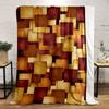 Overlapping Squares In Red, Gold, and Brown Tones with Subtle Textures. for All Seasons Blanket Lunch Break Throw Gift