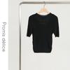Tatu Bestickter Kurzarm Strickwollpullover