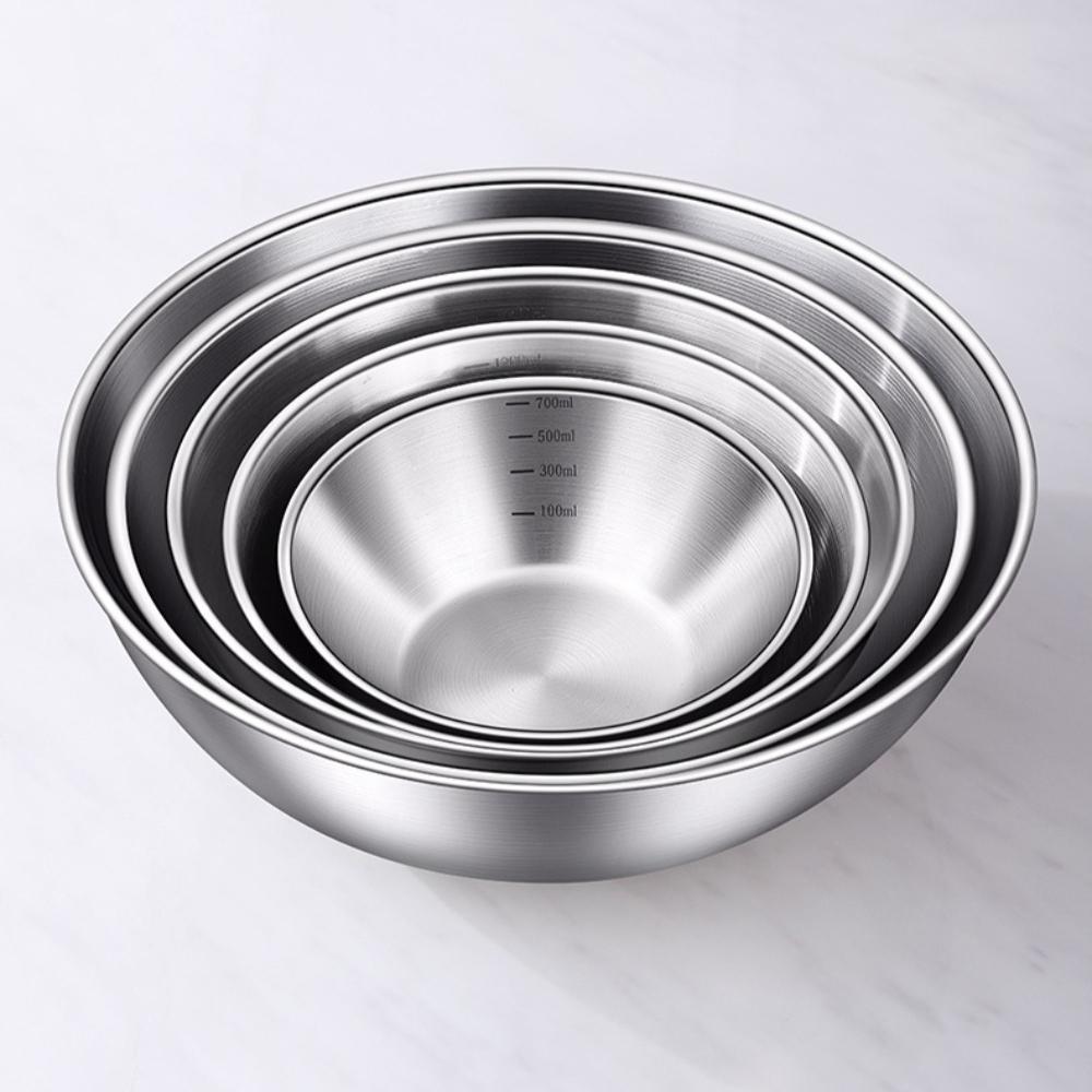 3 szt. Zestaw misek ze stali nierdzewnej ze skalą do gotowania, pieczenia, przechowywania żywności, miski do mieszania o dużej pojemności, niezbędne w domowej kuchni