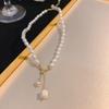 Baroque Pearl Necklace Women's Niche Light Luxury Versatile Love Beaded Collarbone Chain Temperament Pendant Wind