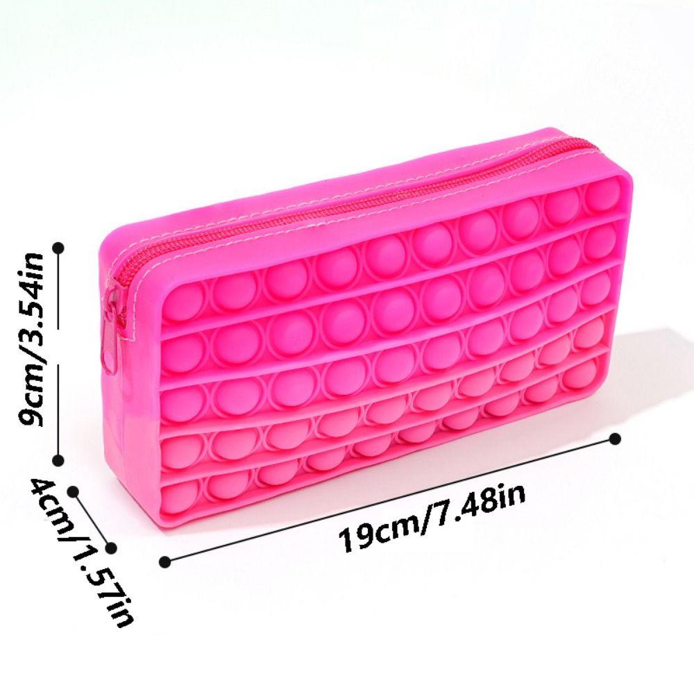 with Zipper Student Pencil Bag Large Capacity Stationery Storage Bag Silicone Pen Case  Students