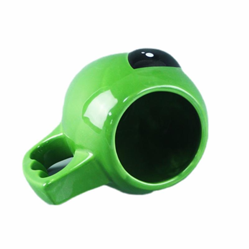 Ceramic 3D Special-shaped Mug ET Mug Creative Cartoon Green Alien Mug Cute Water Cup