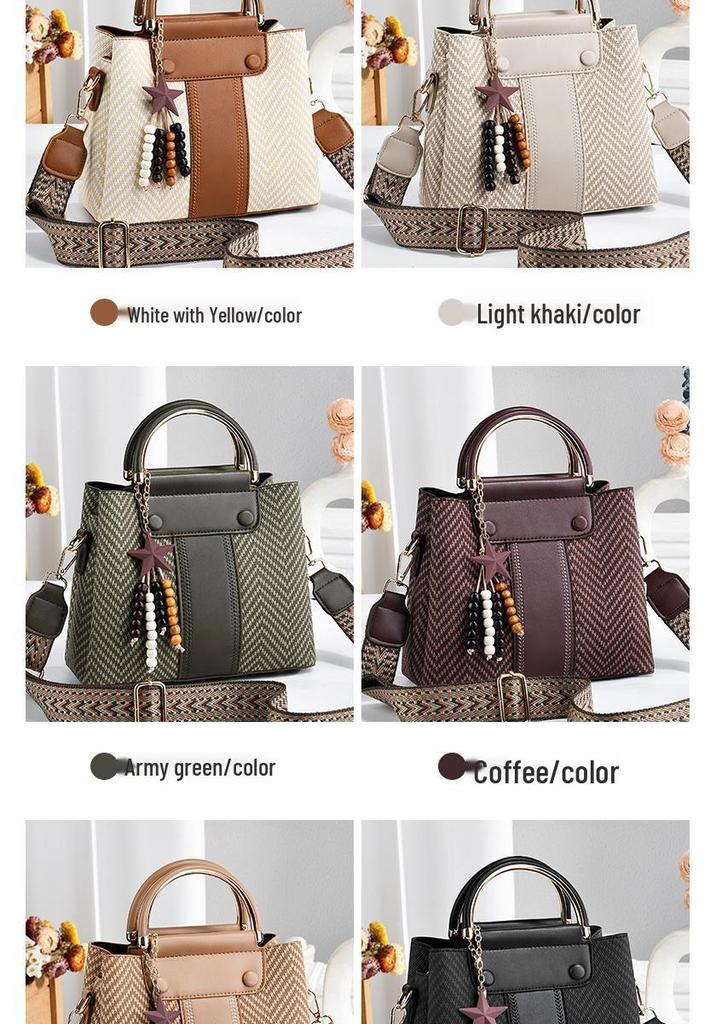 Women's Stylish Color Block Patchwork Shoulder Bag - 2026 Trendy Design, Large Capacity, Textured, Perfect for Commuting