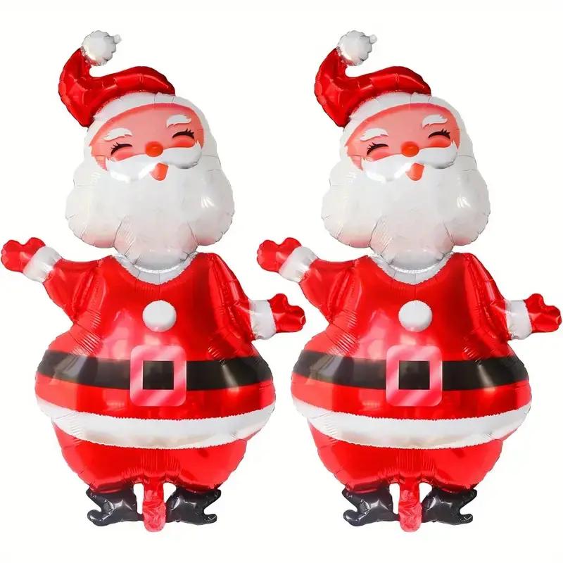 2pcs Giant Santa Claus Balloons,Extra Large Inflatable Christmas Decorations with Santa Faces, Heavy-Duty Aluminum Foil