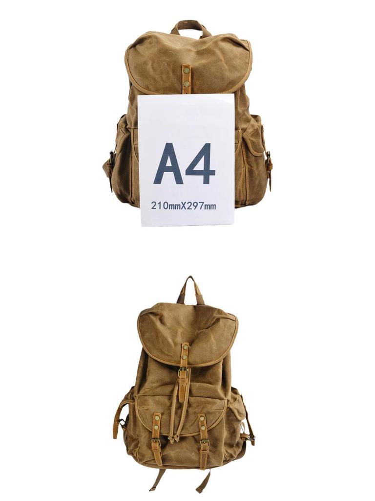 Retro Canvas Mountaineering Backpack - Large Capacity, Casual Soft Wax Grey for Men and Students