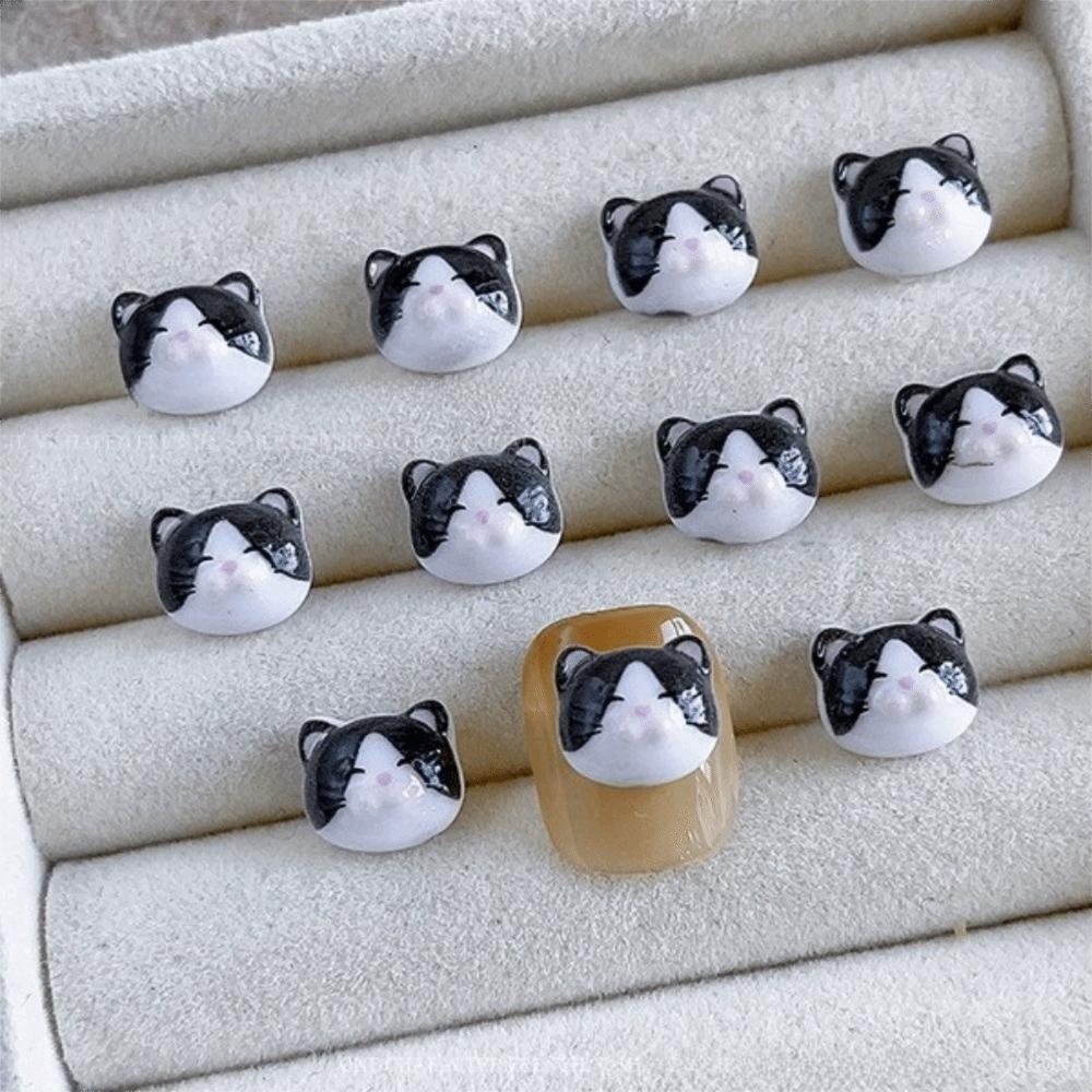 Cartoon Mini Cat Nail Art Charms Little Fish Series DIY Craft 3D Decorations Flat Back 2D Kawaii Colorful Nail Decorations