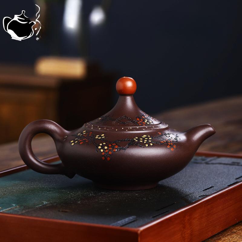 Yixing handmade purple clay pot old purple clay good luck kungfu tea set Chinese teapot 270ml